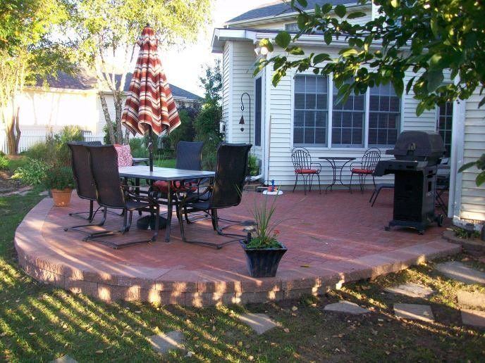 Brick paver patio with seating